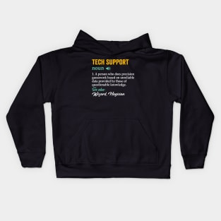 Funny Quote Tech-Support Definition Nerd Technician Kids Hoodie